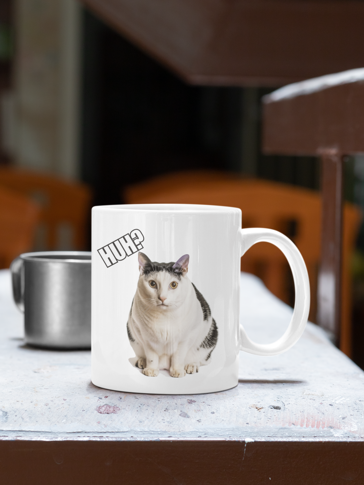 HUH Cat Meme 11oz White Mug